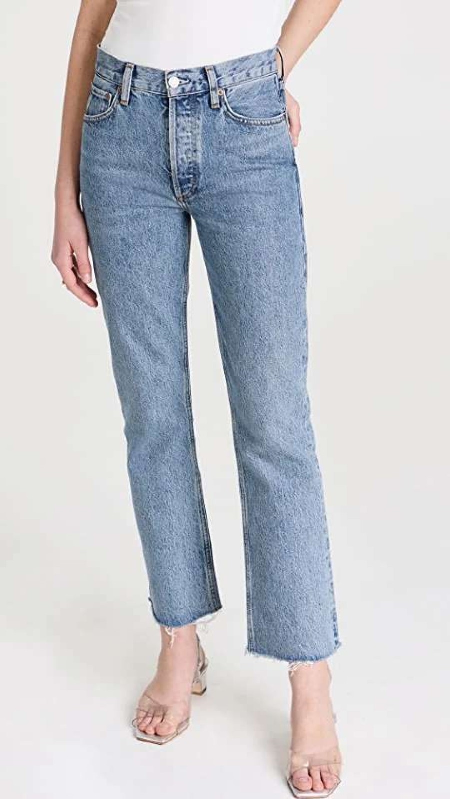 Straight Leg Jeans * | Cheapest Agolde Mid Rise Relaxed Boot Jeans Static