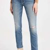 Straight Leg Jeans * | Wholesale Mother The Mid Rise Dazzler Ankle Fry Jeans Going In Circles