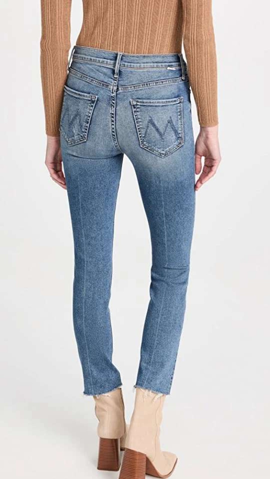 Straight Leg Jeans * | Wholesale Mother The Mid Rise Dazzler Ankle Fry Jeans Going In Circles