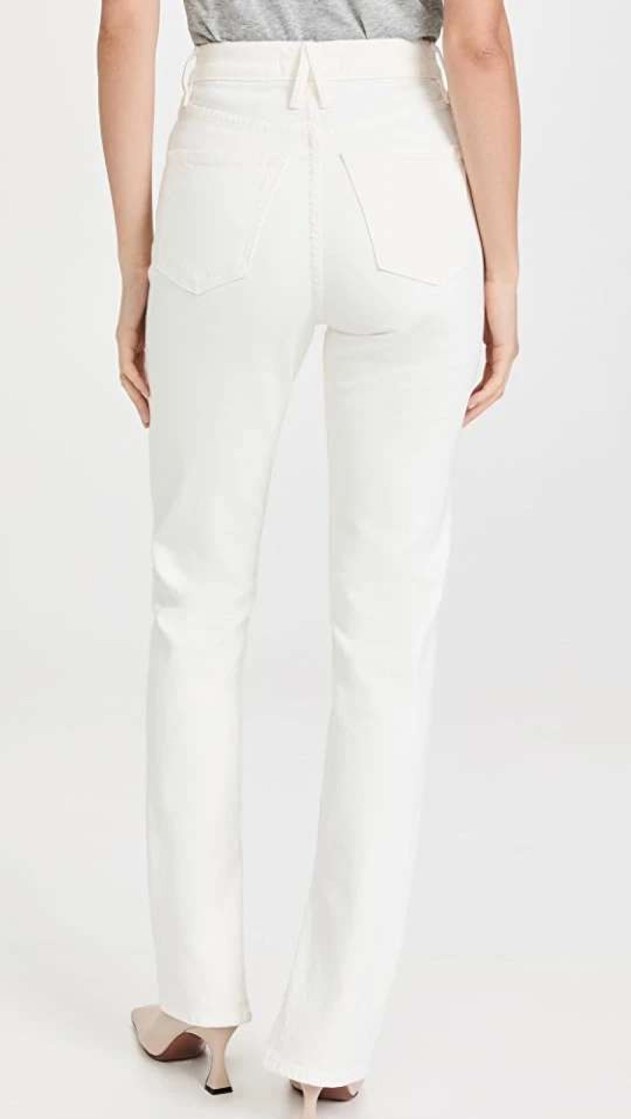 Straight Leg Jeans * | Cheap Slvrlake Beatnik Split Jeans White