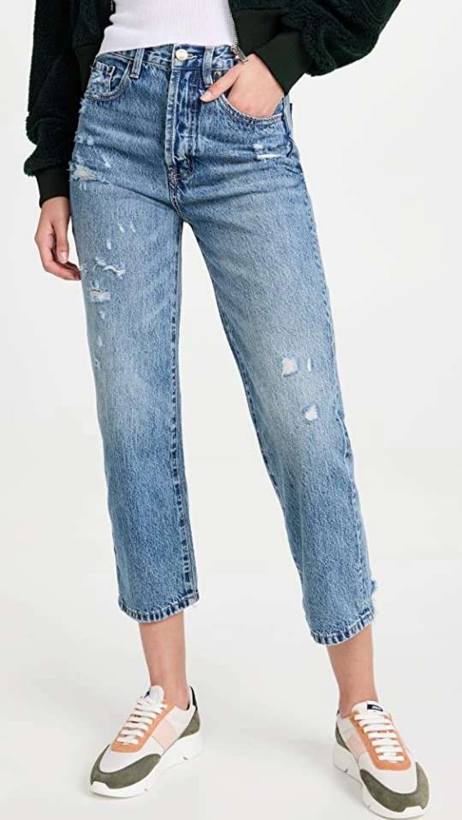 Straight Leg Jeans * | Promo Pistola Denim Cassie Crop Jeans University