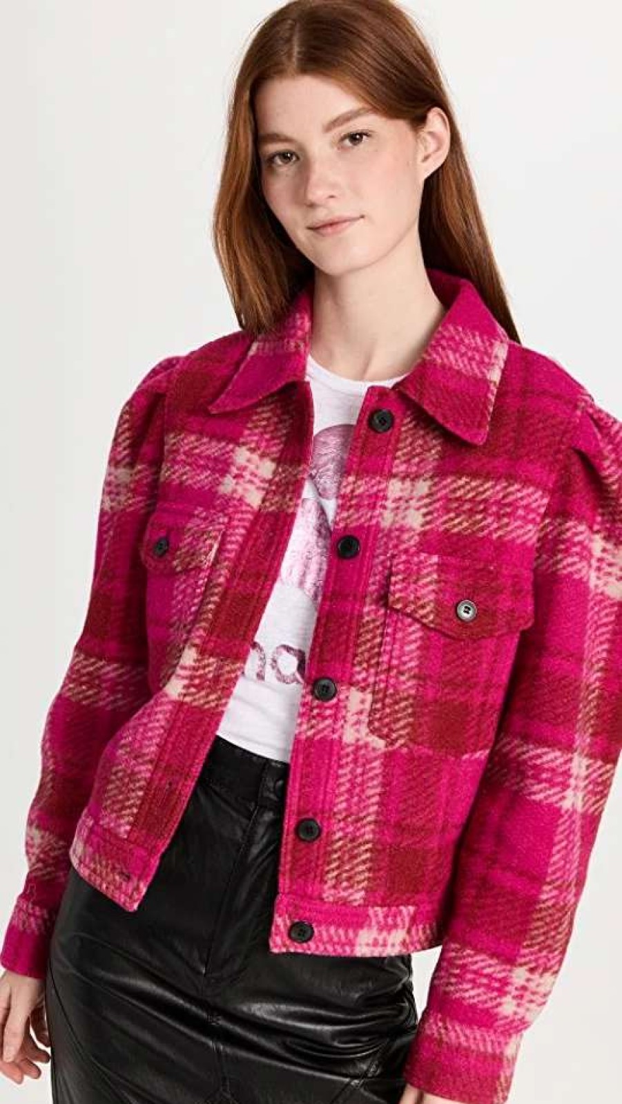 Utility * | Budget Isabel Marant Etoile Leiko Jacket Fuchsia