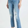 Straight Leg Jeans * | Hot Sale Mother The Insider Crop Step Fray Jeans Holy Melancholy