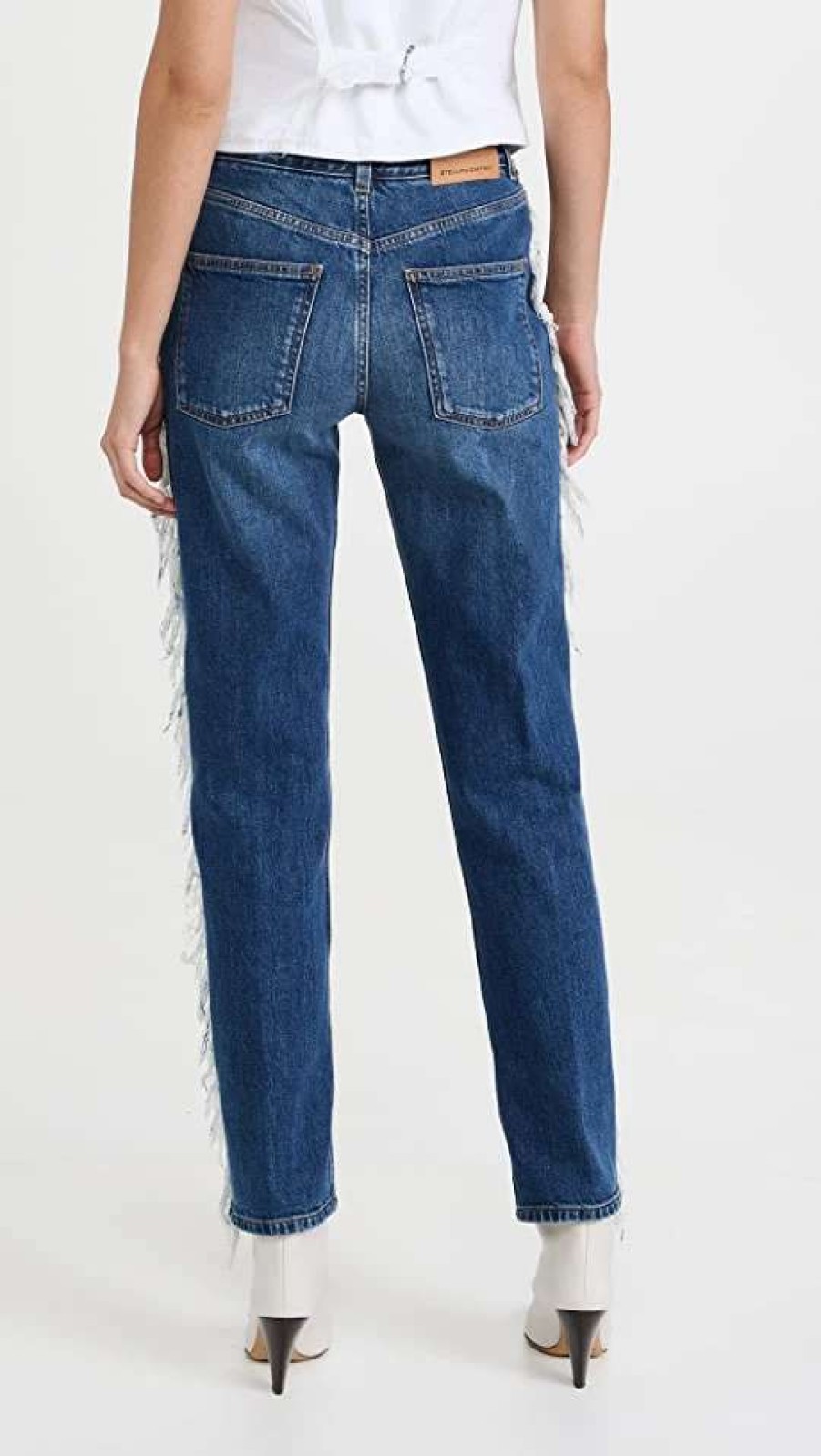 Straight Leg Jeans * | Promo Stella Mccartney Vintage Fringe Straight Leg Jeans Vintage Dark