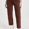 Straight Leg Jeans * | Outlet Stella Mccartney Mahogany Workwear Cropped Jeans