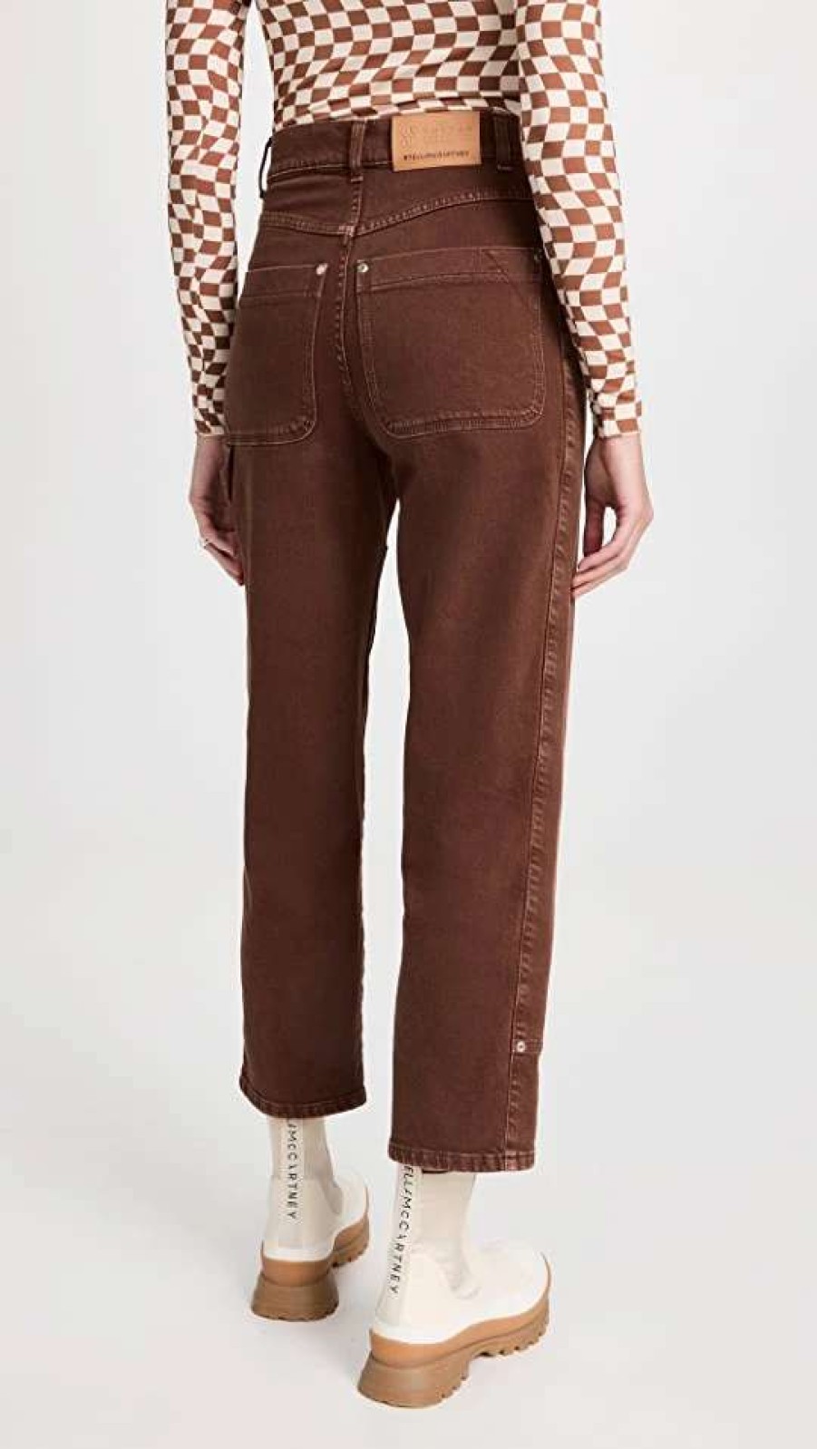 Straight Leg Jeans * | Outlet Stella Mccartney Mahogany Workwear Cropped Jeans