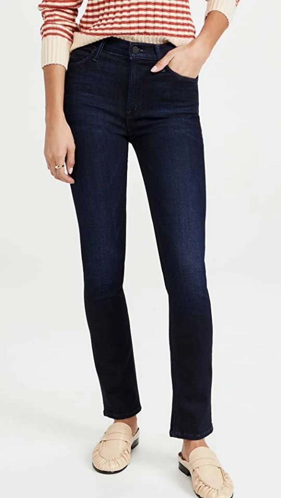 Straight Leg Jeans * | Wholesale Mother The Mid Rise Dazzler Ankle Jeans Now Or Never