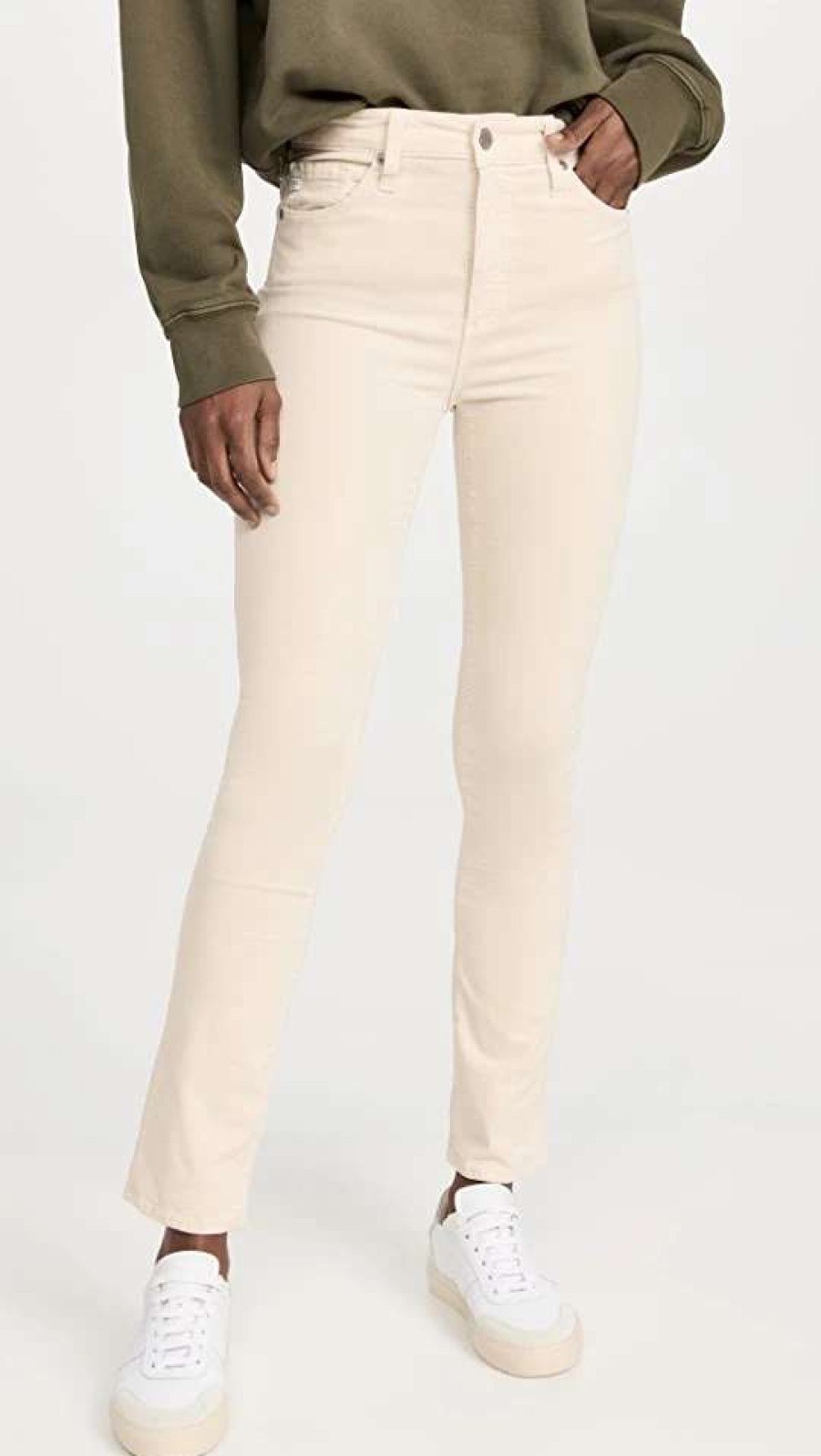 Straight Leg Jeans * | Best Pirce Ag Mari High Rise Slim Straight Jeans White Cream