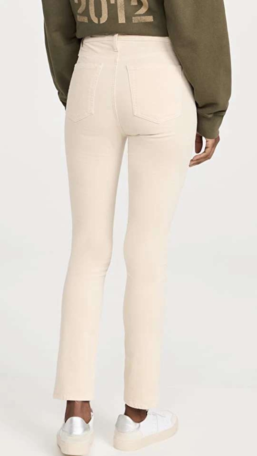 Straight Leg Jeans * | Best Pirce Ag Mari High Rise Slim Straight Jeans White Cream