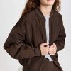 Utility * | Outlet Alo Yoga Faux Fur Urbanite Bomber Jacket Espresso/Ivory