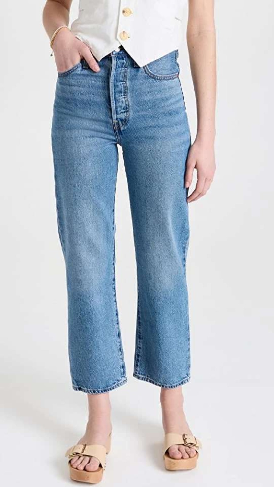 Straight Leg Jeans * | Promo Levi'S Ribcage Straight Ankle Jeans In The Middle