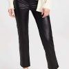 Straight Leg Jeans * | Best Reviews Of Paige Stella Faux Leather Jeans Black