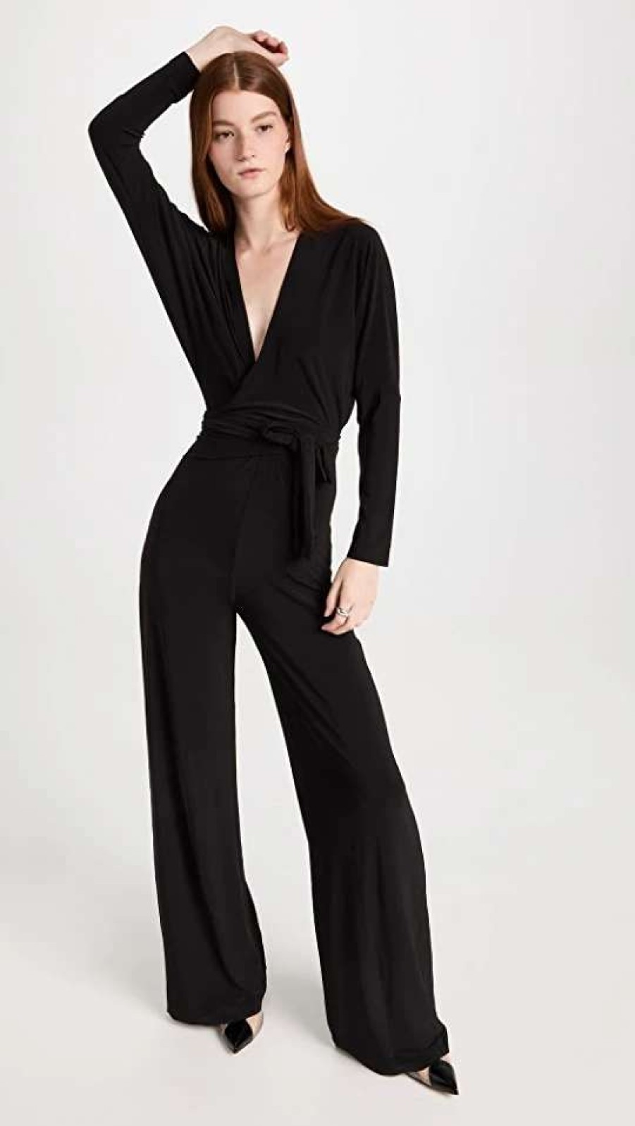 Jumpsuits * | New Norma Kamali Dolman Wrap Jumpsuit Black