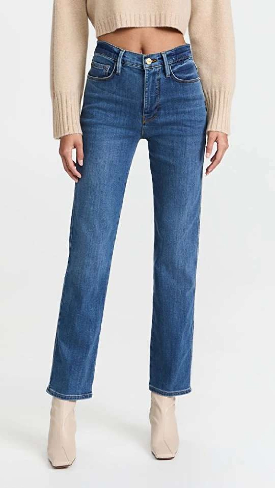 Straight Leg Jeans * | Flash Sale Frame Le Sylvie Jeans Poe