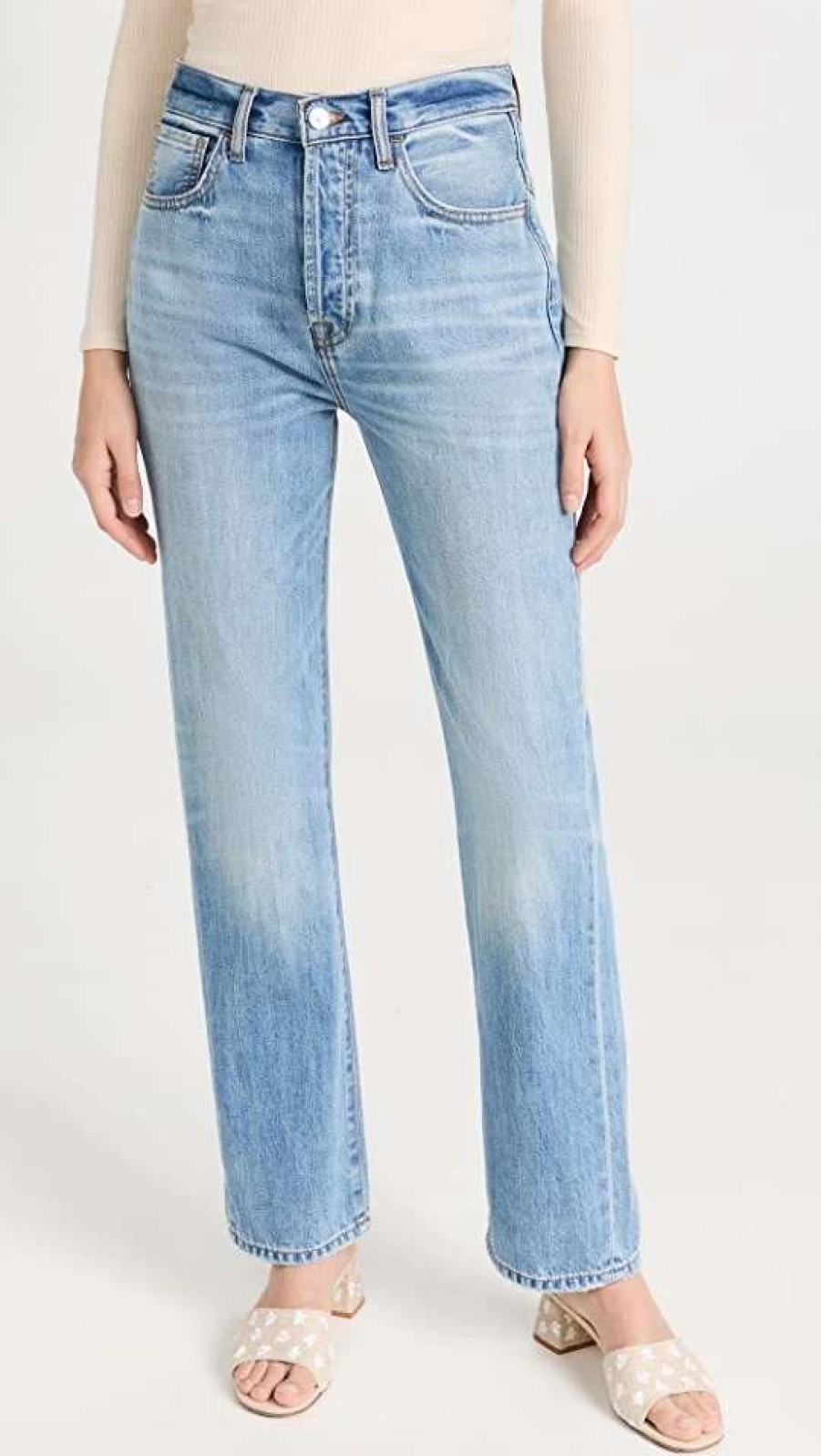 Straight Leg Jeans * | Budget 7 For All Mankind Star Panel Easy Straight Jeans Palma Rosa Panel