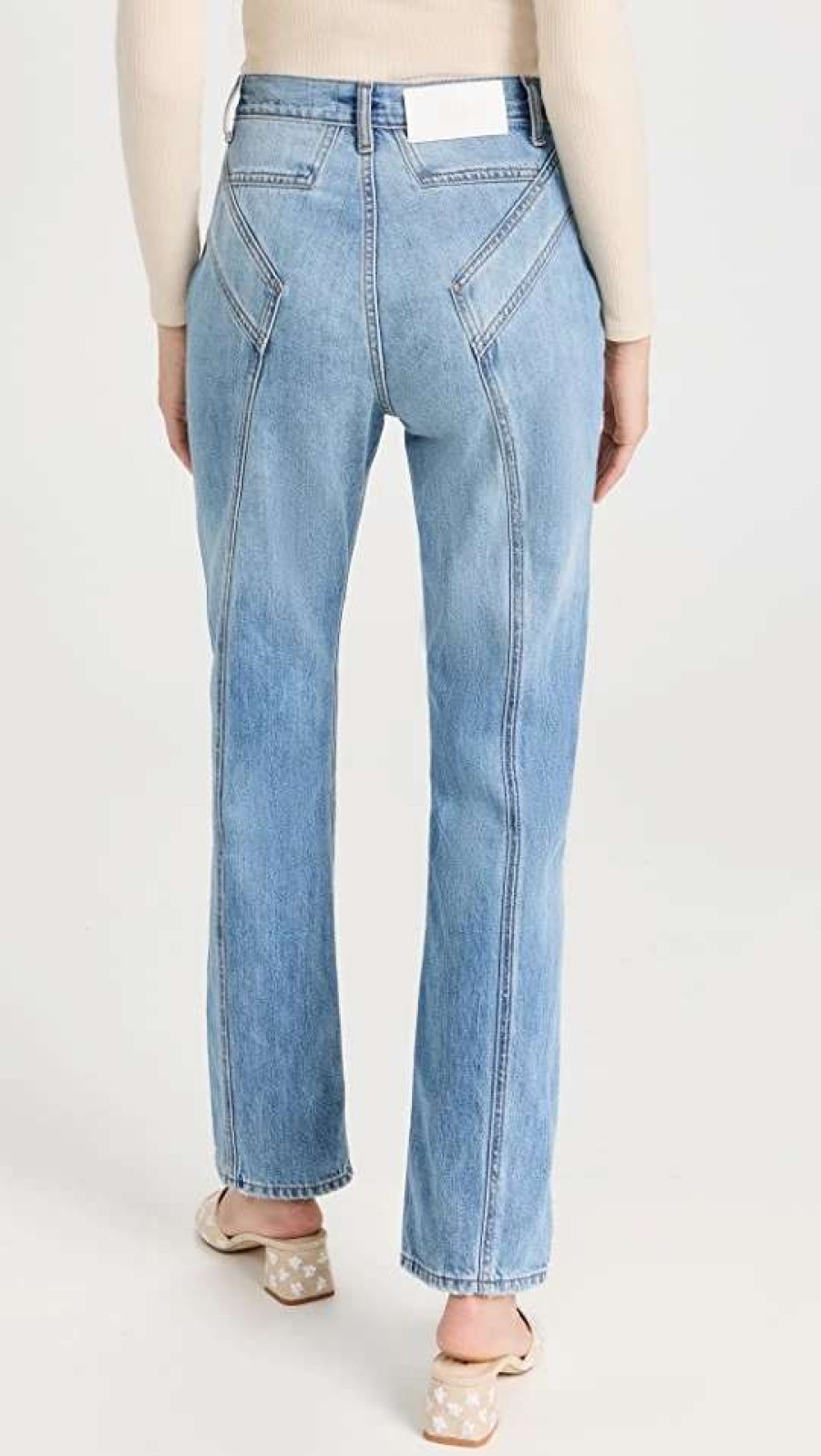 Straight Leg Jeans * | Budget 7 For All Mankind Star Panel Easy Straight Jeans Palma Rosa Panel