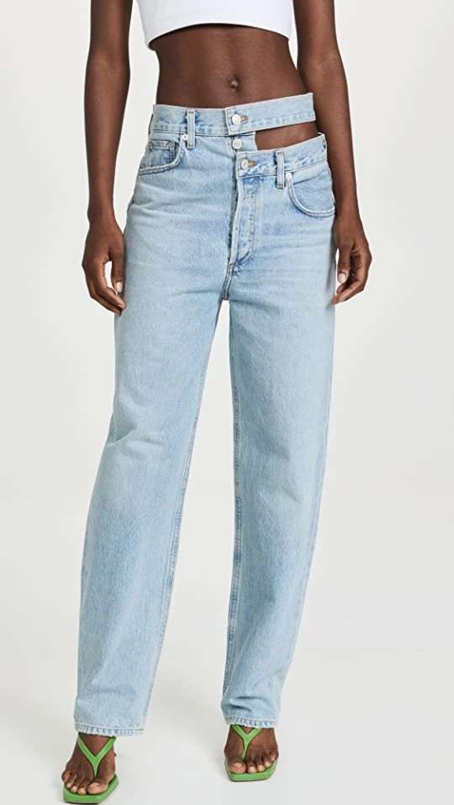 Straight Leg Jeans * | Best Deal Agolde Broken Waistband Jeans Sideline