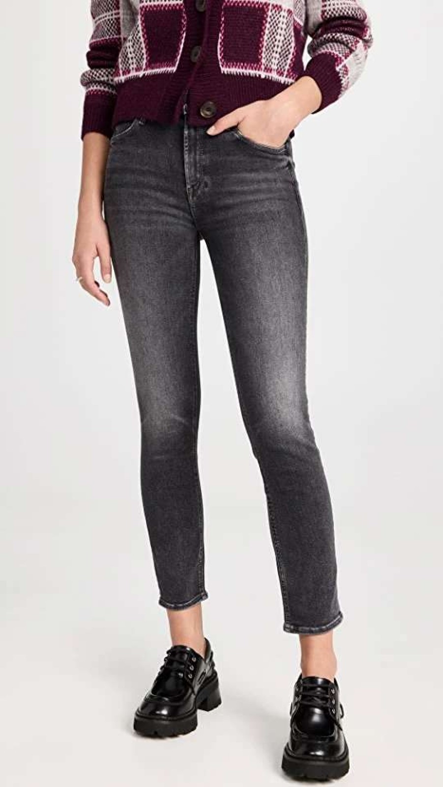 Straight Leg Jeans * | Best Pirce Mother The Mid Rise Dazzler Jeans The Night Is Watching