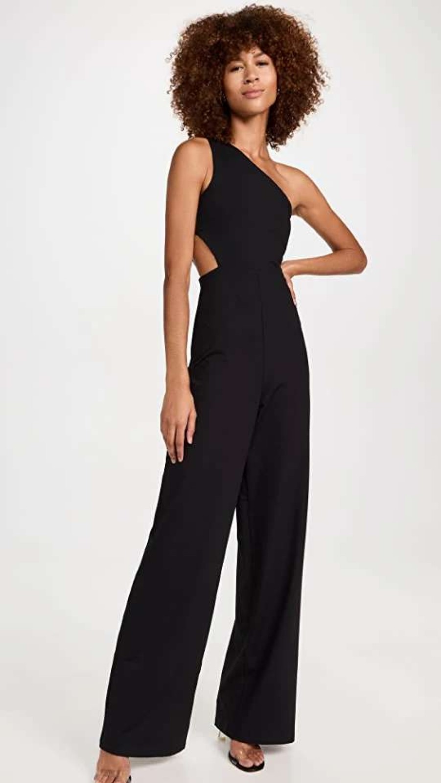 Jumpsuits * | Best Reviews Of Susana Monaco One Arm Cut Out Jumpsuit Black