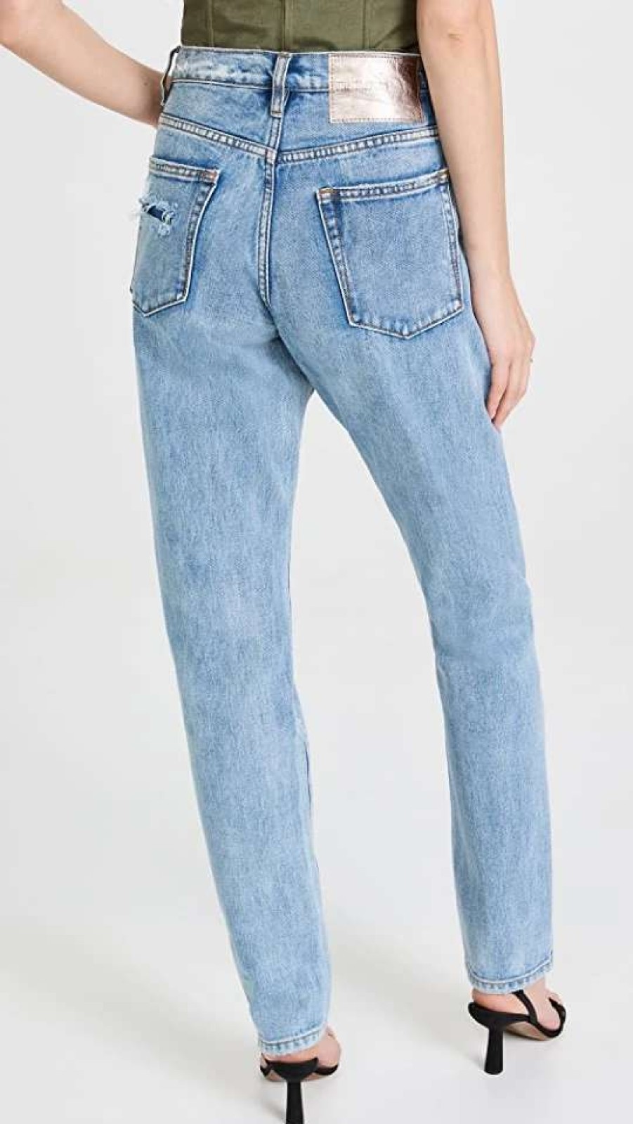 Straight Leg Jeans * | Wholesale One Teaspoon Blue 1982S High Waist Balloon Jeans Berlin