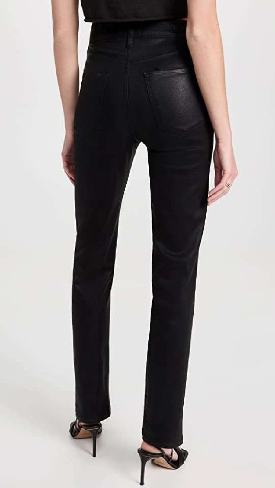 Straight Leg Jeans * | Cheapest Le Jean Sabine Straight Leg Pants Black Coated