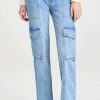 Straight Leg Jeans * | Discount Frame High Rise Utility Straight Leg Jeans Acapella