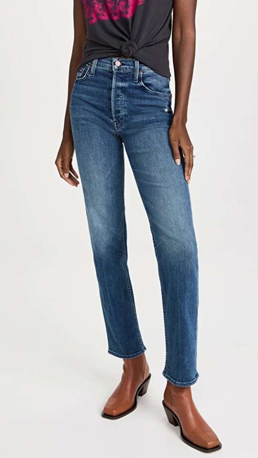 Straight Leg Jeans * | Best Reviews Of Mother The Tomcat Hover Jeans Out For The Evening