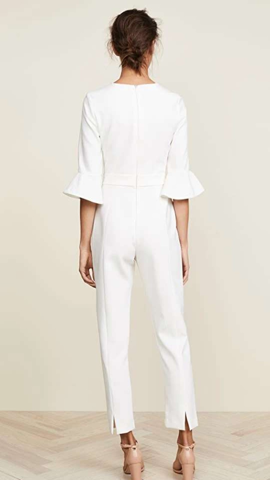 Jumpsuits * | Top 10 Black Halo Brooklyn Jumpsuit White