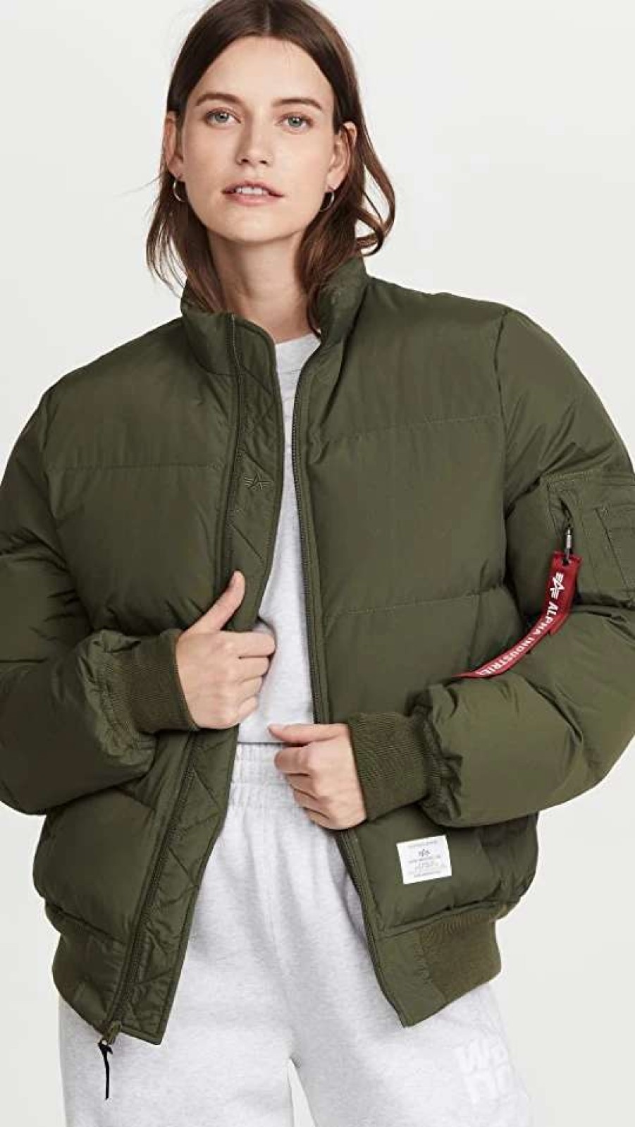 Utility * | Deals Alpha Industries Ma-1 Quilted Flight Jacket Dark Green