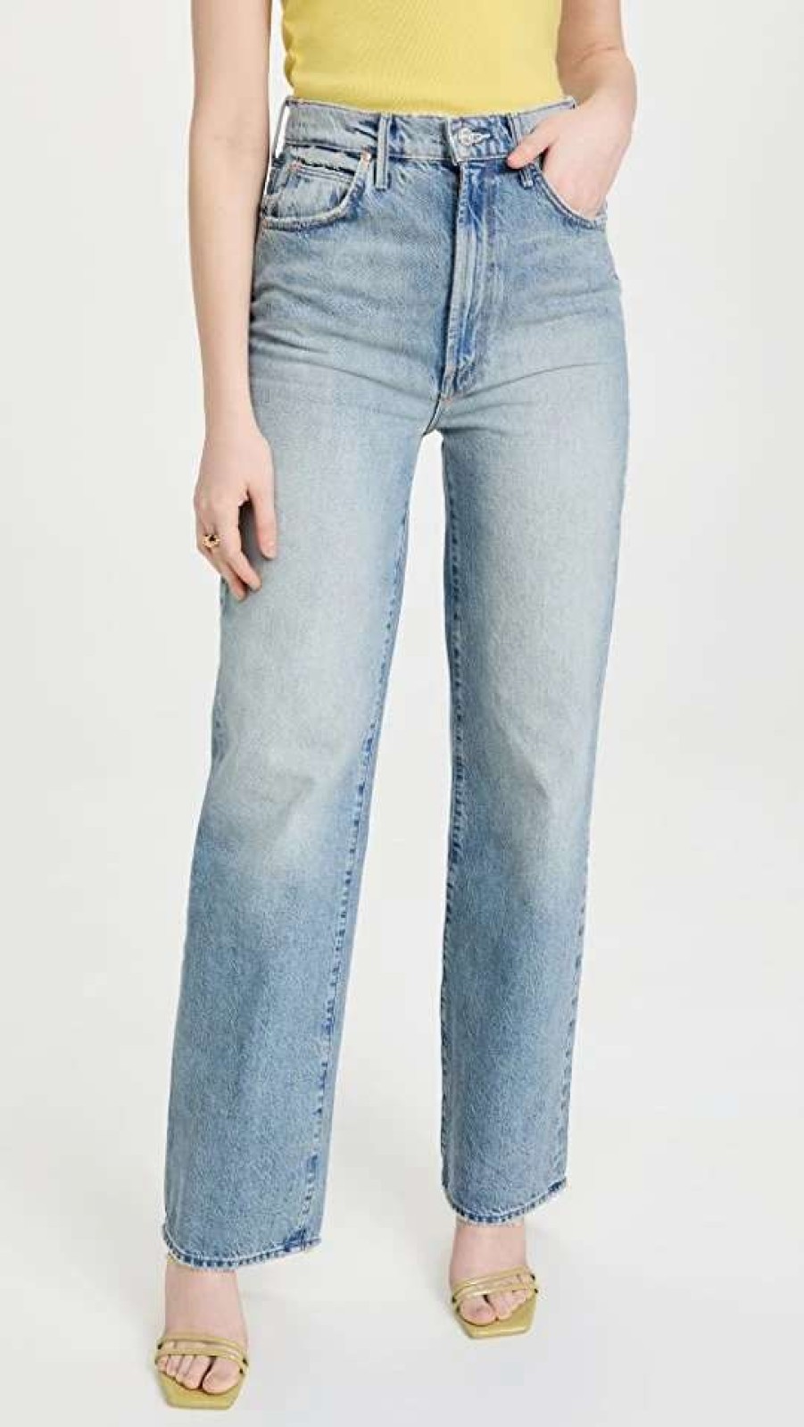 Straight Leg Jeans * | Discount Mother High Waisted Tunnel Vision Jeans The Other Side