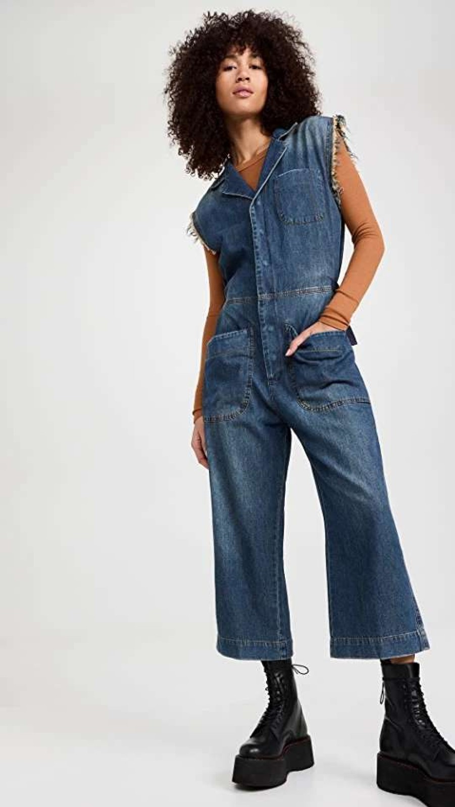 Jumpsuits * | Best Deal One Teaspoon Used Blue Safari Camp Overalls