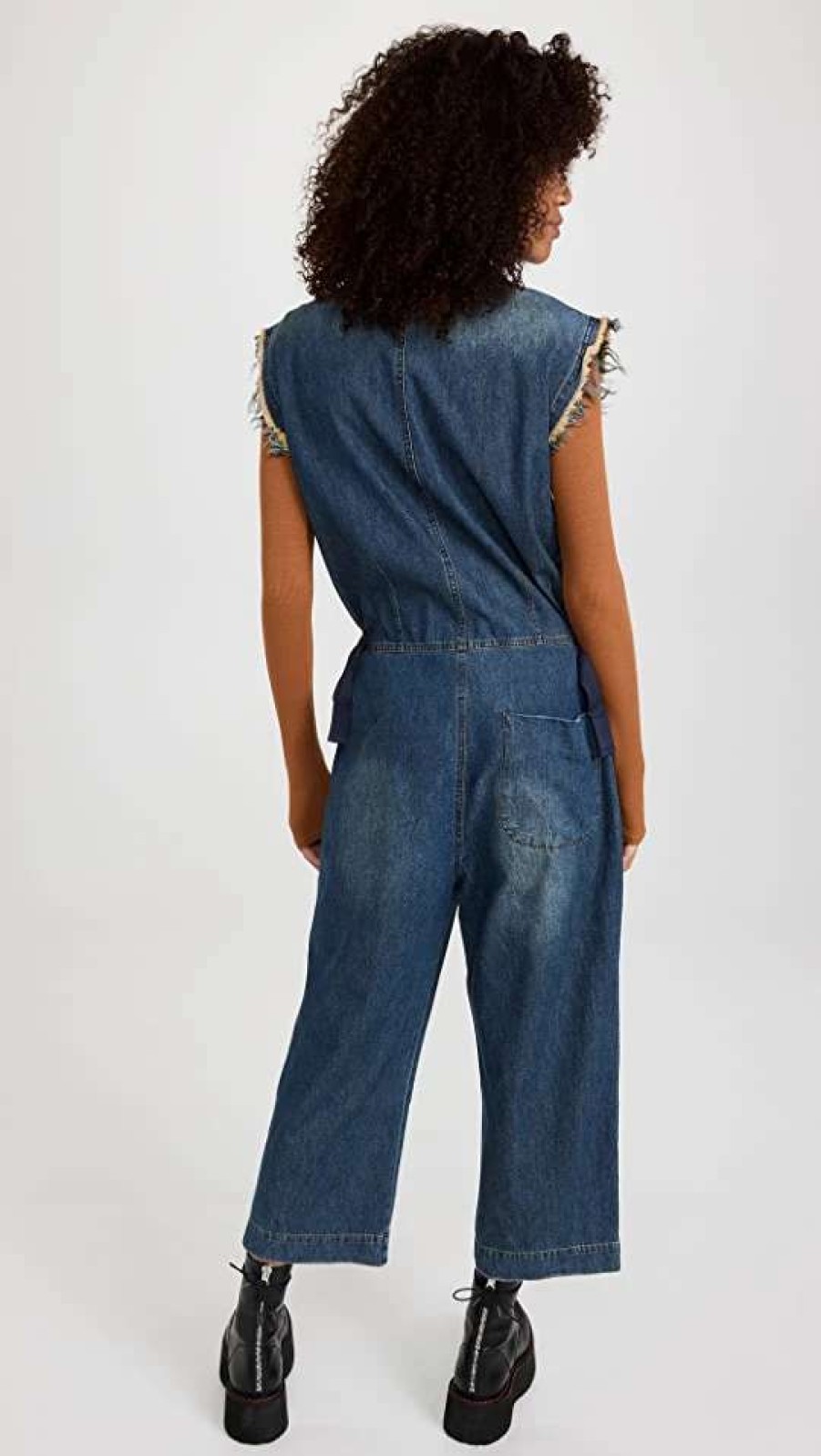 Jumpsuits * | Best Deal One Teaspoon Used Blue Safari Camp Overalls