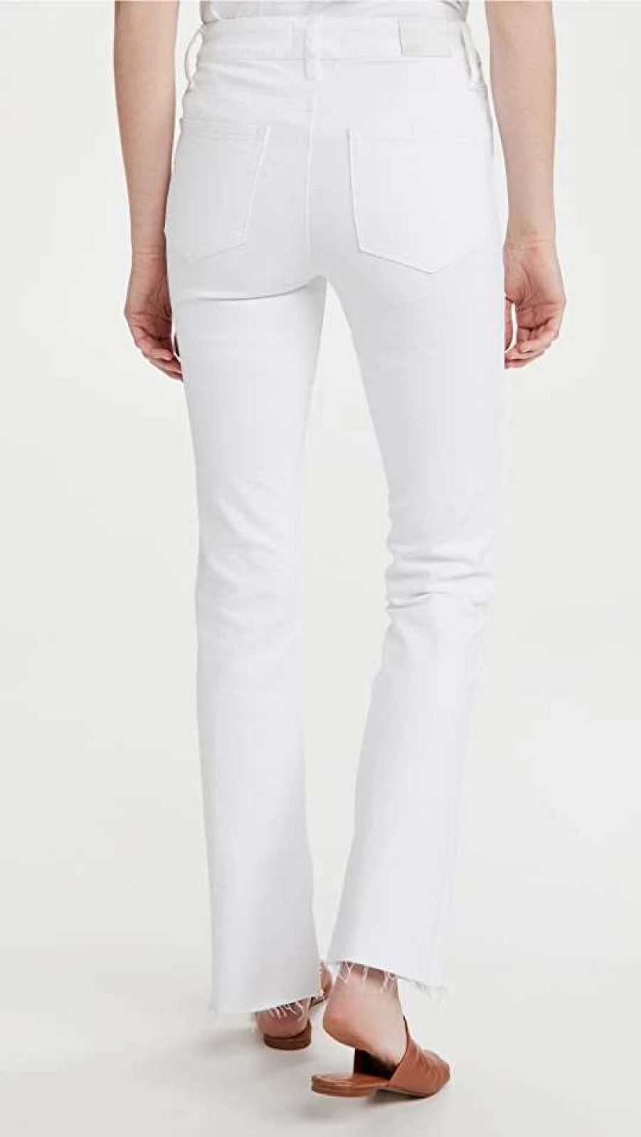 Straight Leg Jeans * | Best Pirce Paige High Rise Laurel Canyon Jeans Crisp White