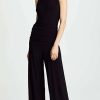 Jumpsuits * | Top 10 Norma Kamali Kamali Kulture Shirred Waist Jumpsuit Black