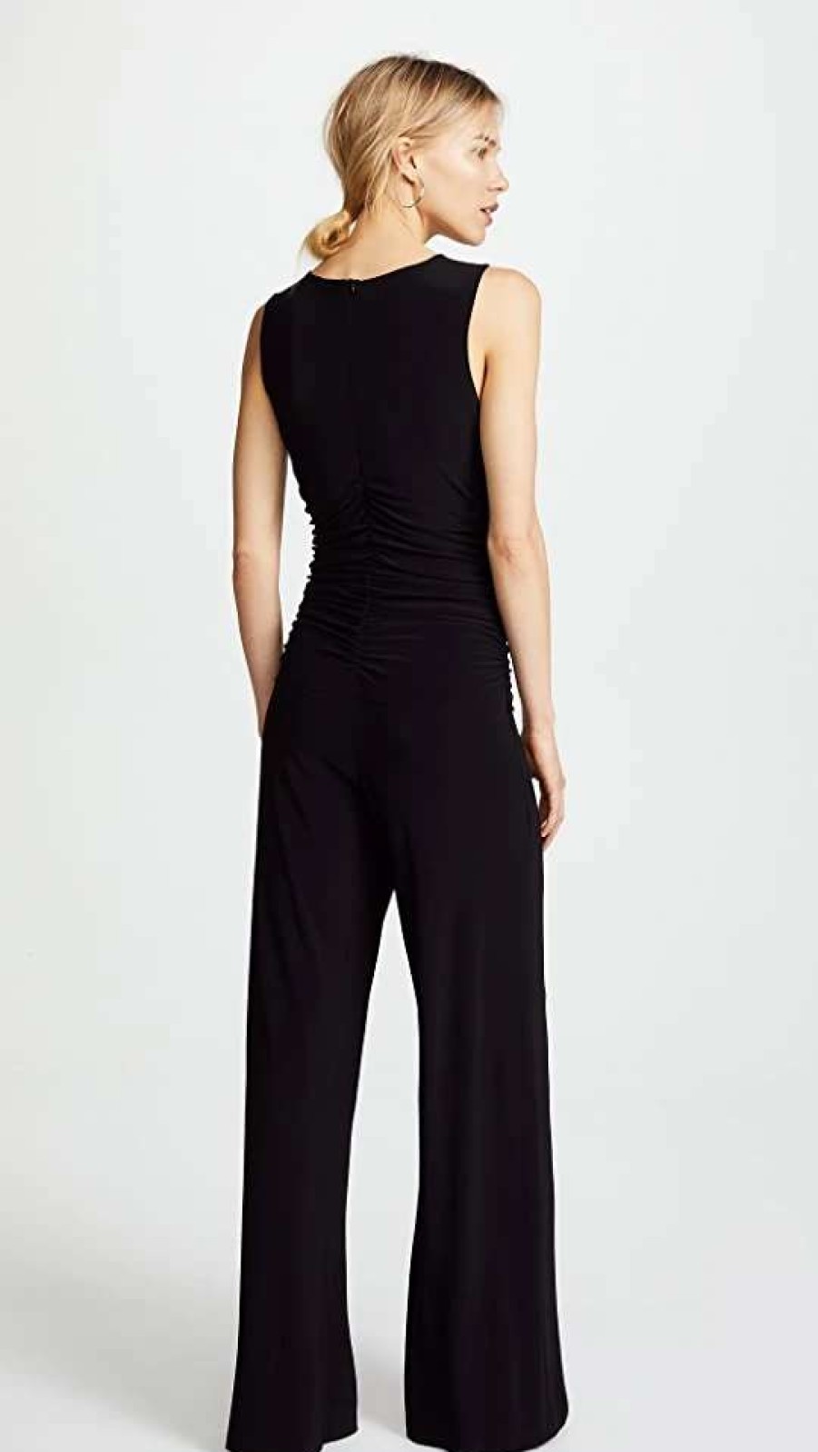 Jumpsuits * | Top 10 Norma Kamali Kamali Kulture Shirred Waist Jumpsuit Black