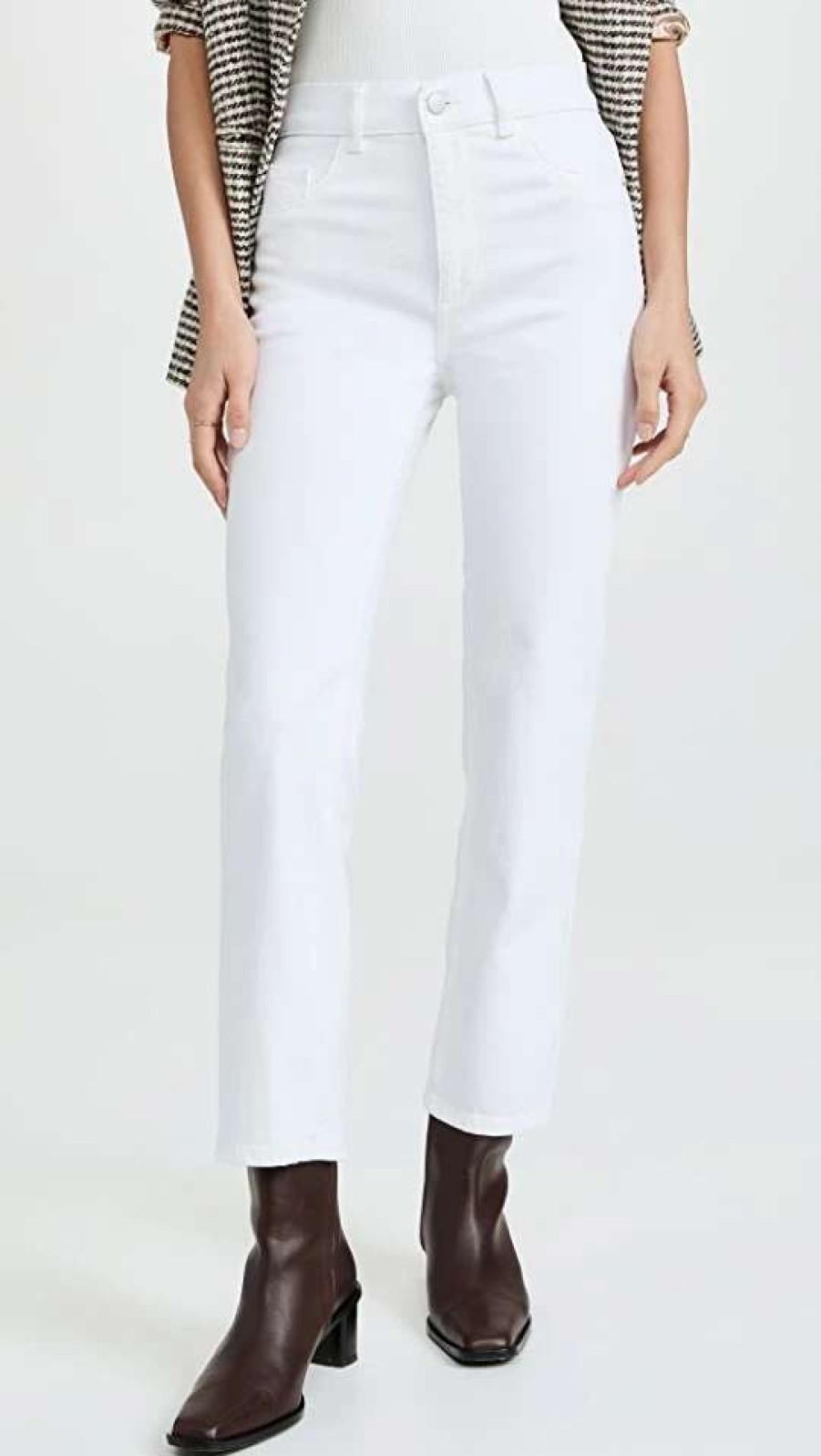 Straight Leg Jeans * | Promo Dl1961 Patti Straight High Rise Ankle Jeans Milk (Vintage)