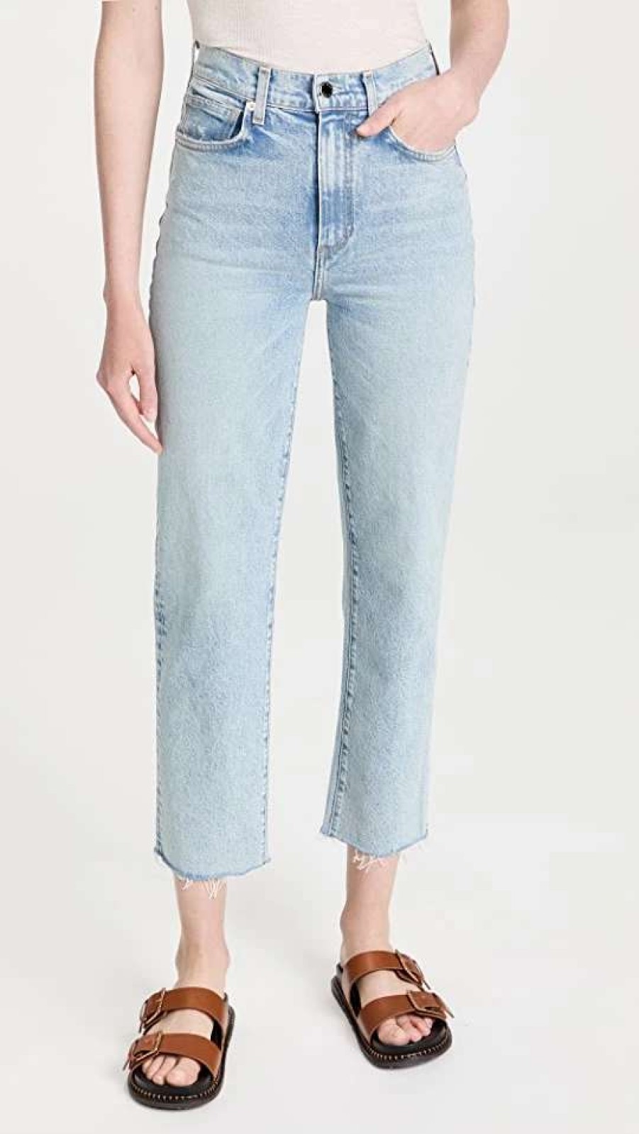 Straight Leg Jeans * | Best Pirce Le Jean High Rise Sabine Straight Jeans Endless Summer Wash