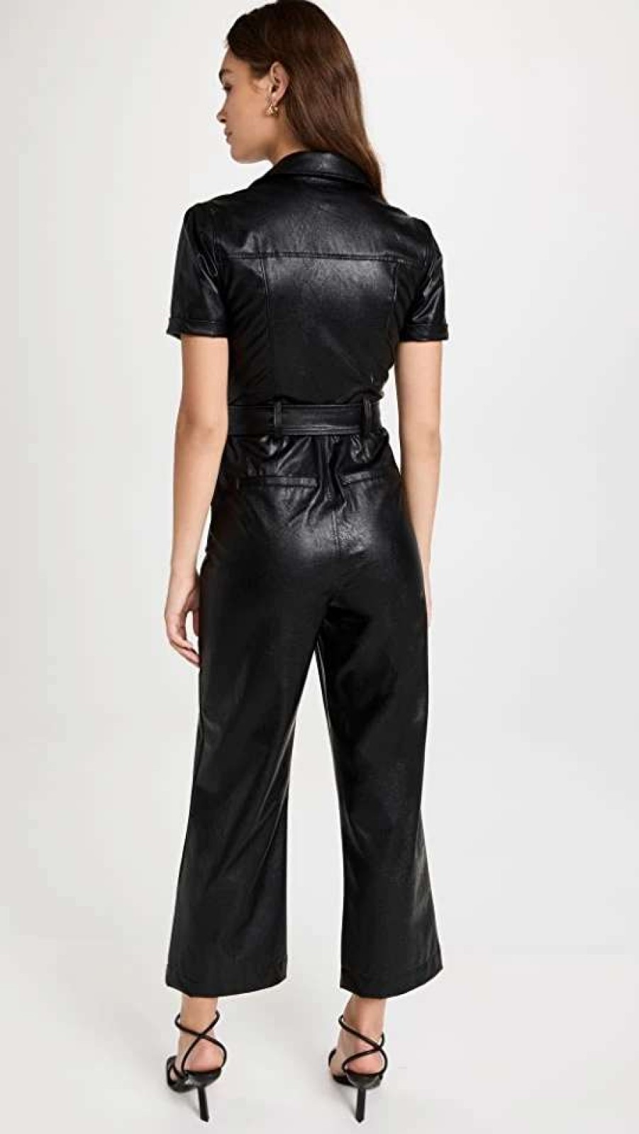 Jumpsuits * | Best Deal Paige Anessa Short Sleeve Jumpsuit Black