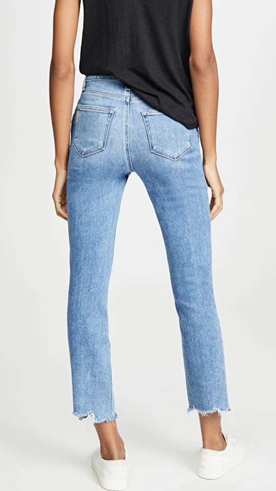 Straight Leg Jeans * | Wholesale Paige Cindy Jeans With Destroyed Hem Mel