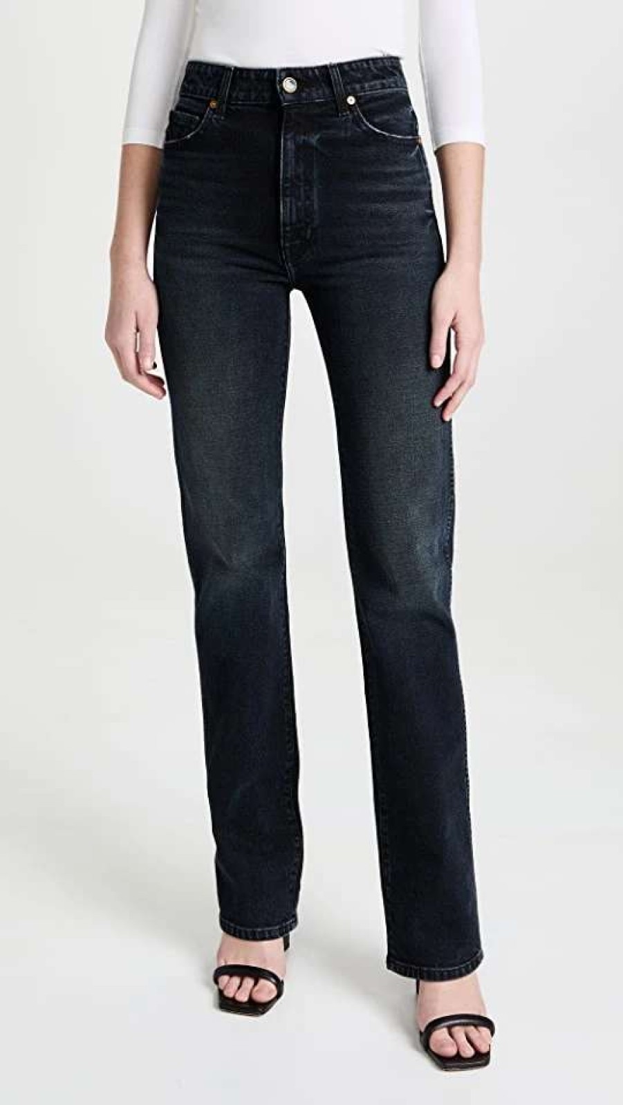 Straight Leg Jeans * | Best Pirce Khaite Danielle Jeans Simsbury Stretch