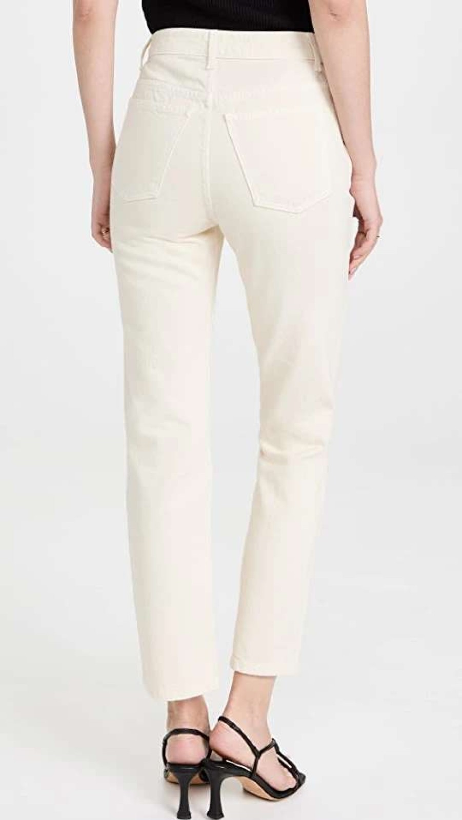 Straight Leg Jeans * | Brand New Khaite Abigail Jean Ivory Rigid