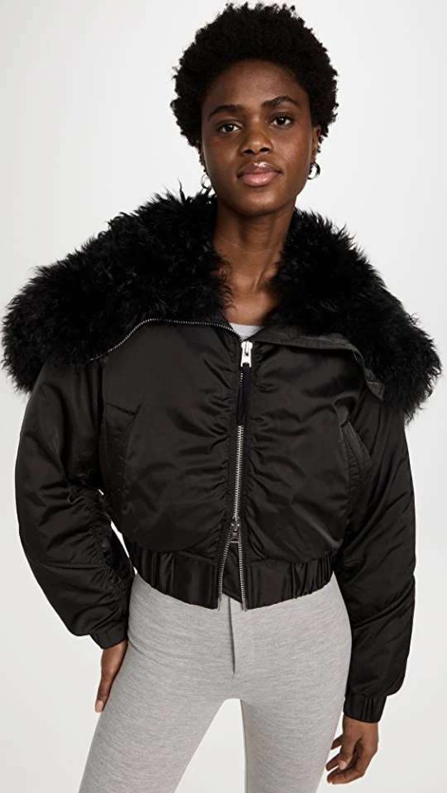 Utility * | Best Reviews Of Shoreditch Ski Club Amara Bomber Jacket Black