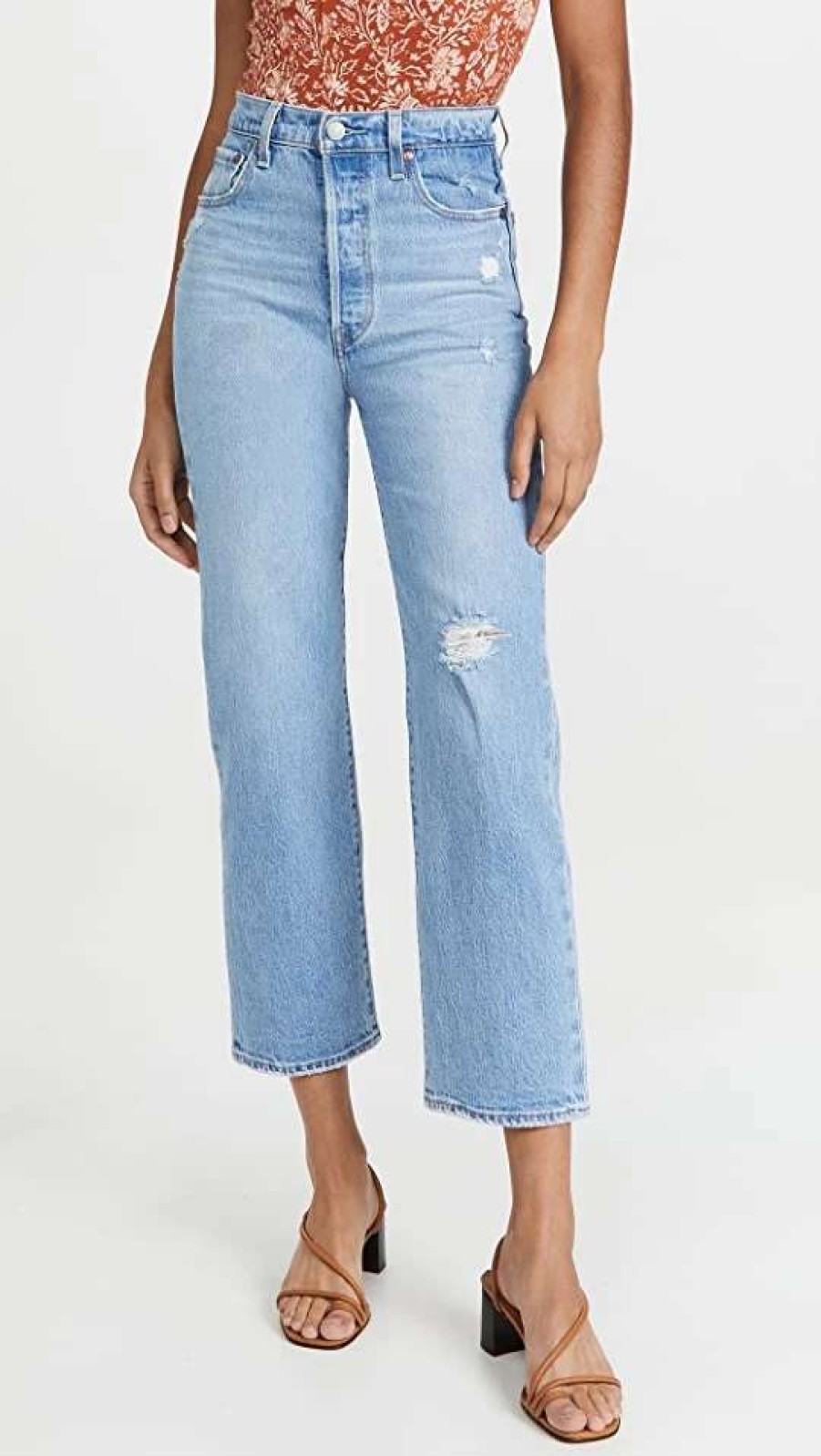 Straight Leg Jeans * | Promo Levi'S Ribcage Straight Ankle Jeans Samba Done