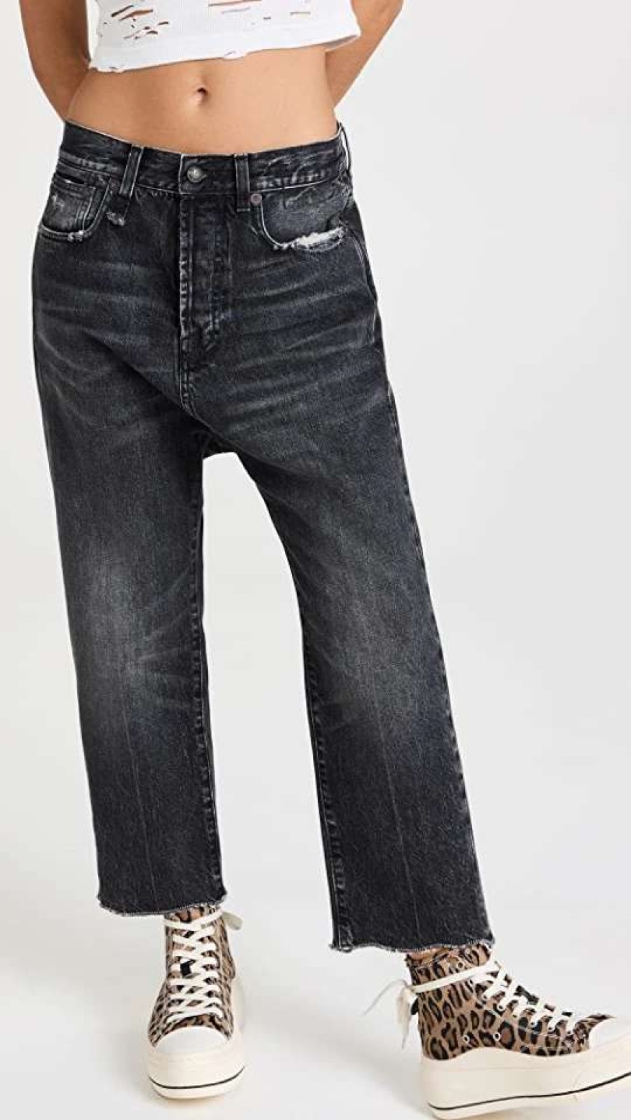 Straight Leg Jeans * | Best Sale R13 Tailored Drop Jeans Everit Black