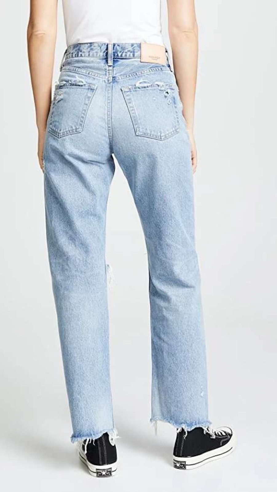 Straight Leg Jeans * | Top 10 Moussy Vintage Mv Odessa Wide Straight Jeans Blue