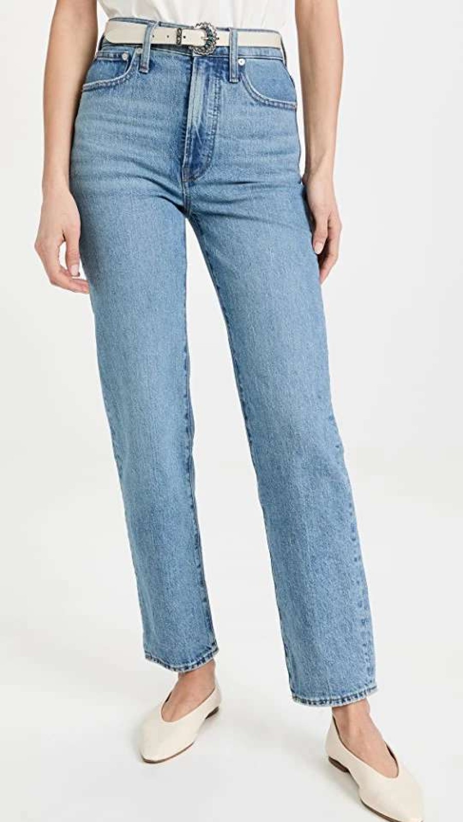 Straight Leg Jeans * | Wholesale Madewell The Perfect Vintage Straight Jeans Hoye Wash